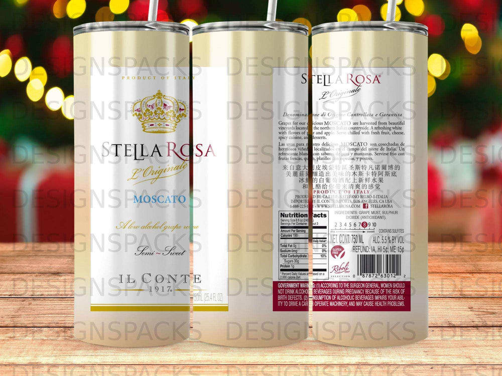 Stella Rosa Moscato bottle with "P'Originale" and "Semi-Sweet" labels.