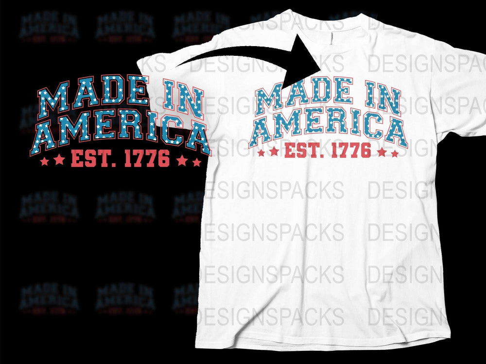 Made in America Est. 1776 Patriotic T-Shirt, Red White Blue Graphic Tee, Unisex Casual Wear