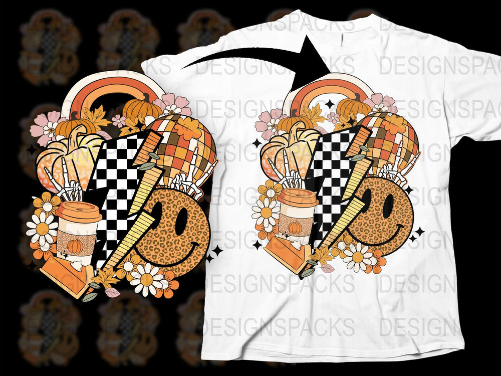Trendy Graphic T-Shirt with Vintage Floral and Leopard Print Balloons Design