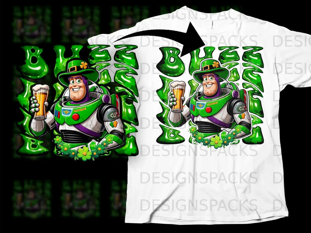 Buzz Lightyear Leprechaun St Patrick Beer Shamrocks product type