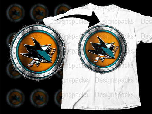 San Jose Sharks Inspired T-Shirt, Navy and Teal Sports Logo, Casual Fan Apparel, Unisex Graphic Tee