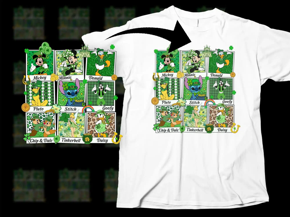 St Patricks Day Disney Character Panel Design product type