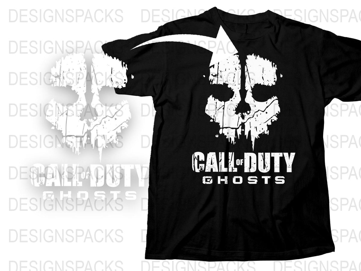 Call of Duty Ghosts T-Shirt, Black Graphic Tee, Video Game Merch, Cotton Top, Men's Fashion