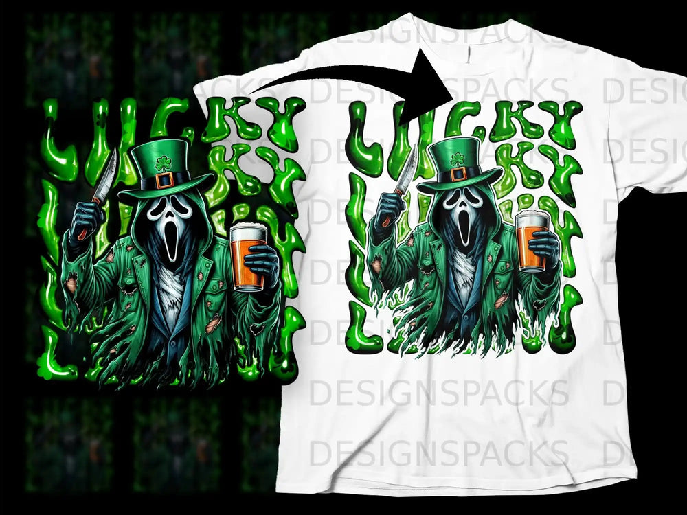 Lucky Ghostface St Patricks Shamrock Beer Knife Green product type