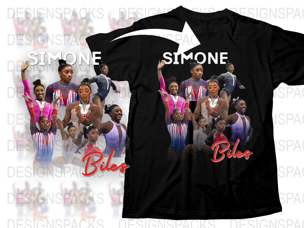Simone Biles Tribute T-Shirt, Gymnastics Champion Graphic Tee, Olympic Athlete Fan Merchandise