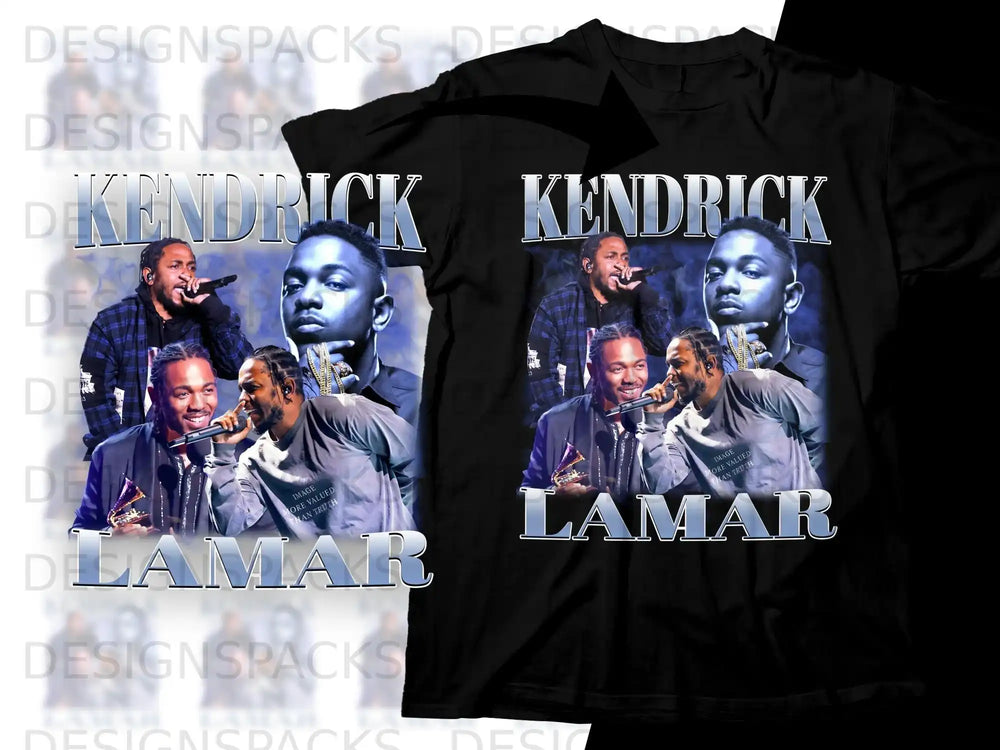 Kendrick Lamar graphic t-shirt with his image and text.