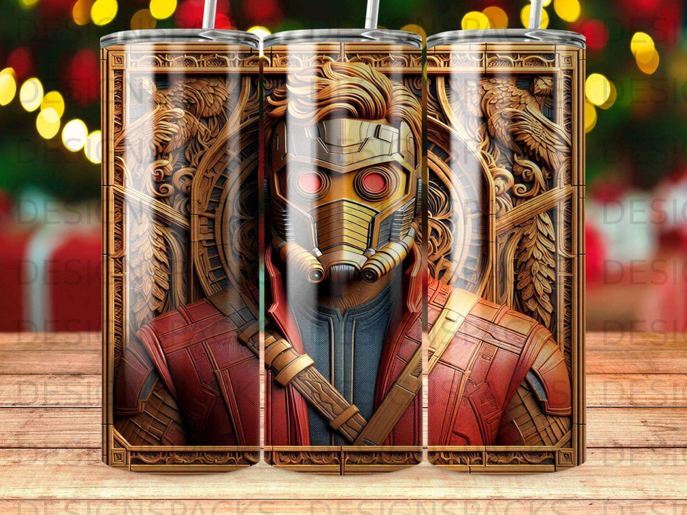 Star-Lord mask and armor with intricate gold detailing.