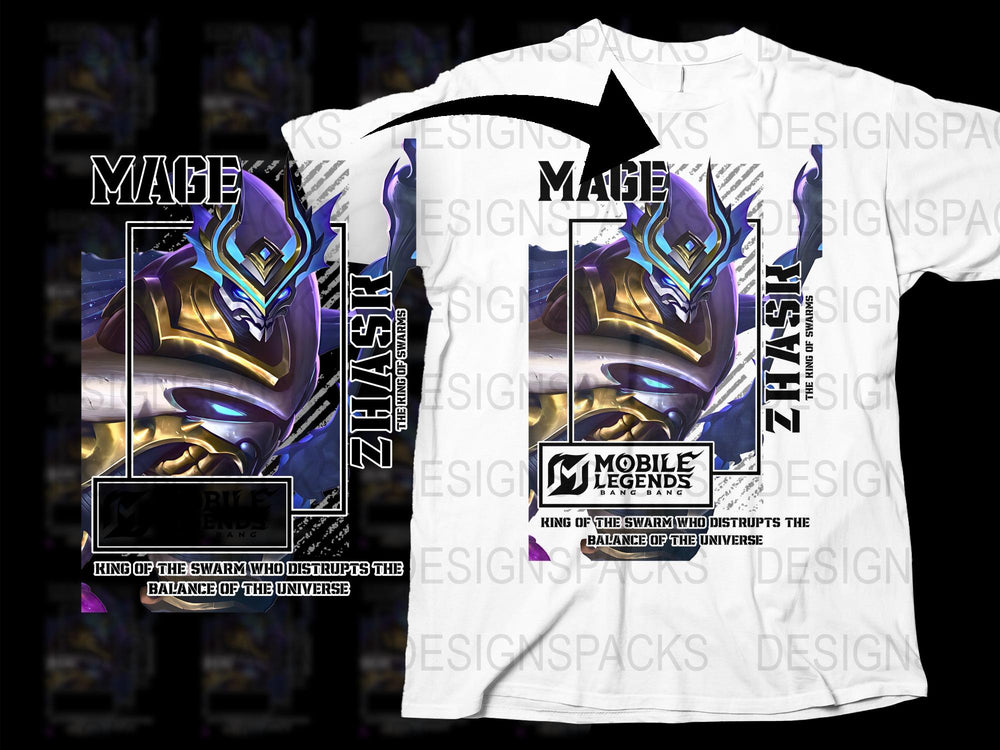Mobile Legends Mage T-Shirt, Zhask Design, Gaming Apparel, Men's Graphic Tee, Unique Gift Idea