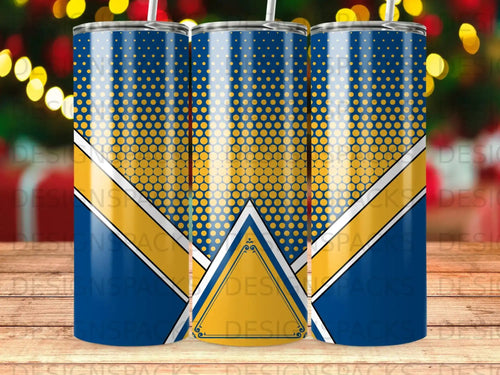Blue Yellow Dot Triangle Pattern Tumbler product type