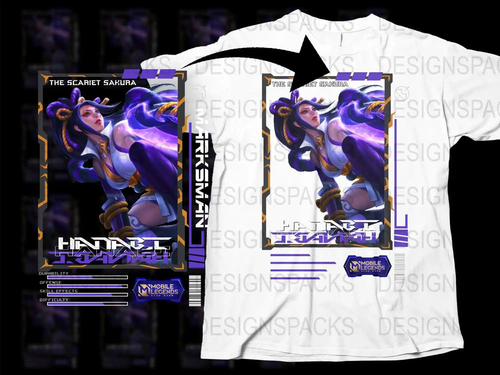 Mobile Legends Scarlet Sakura T-Shirt, Anime Gaming Apparel, Unisex Graphic Tee, Gift for Gamers