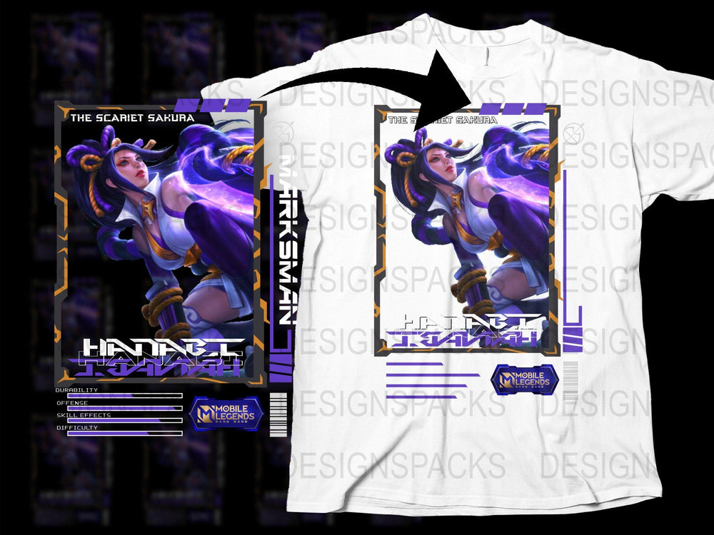 Mobile Legends Scarlet Sakura T-Shirt, Anime Gaming Apparel, Unisex Graphic Tee, Gift for Gamers