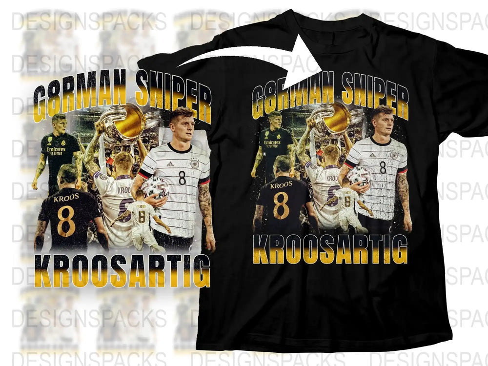 German Sniper Kroos Artig Soccer Fan T-Shirt, Sports Graphic Tee, Football Player Shirt