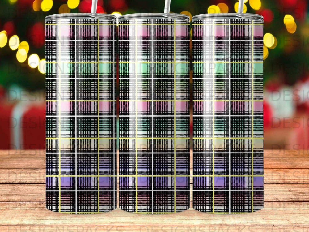 Plaid Pattern Black White Yellow Pink Green Purple product type