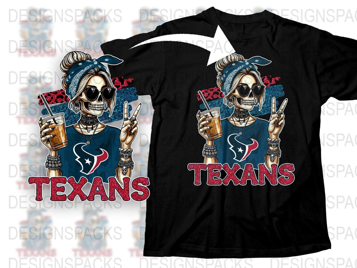 Trendy Skull Graphic T-Shirt, Cool Texan Fan Apparel, Edgy Fashion Top, Unique Skull Design Tee