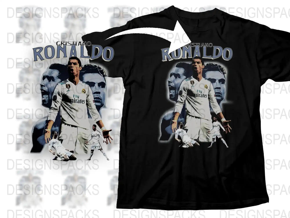 Cristiano Ronaldo Graphic T-Shirt, Football Star Printed Tee, Sports Fan Apparel, Soccer Player Shirt Design, Casual Wear
