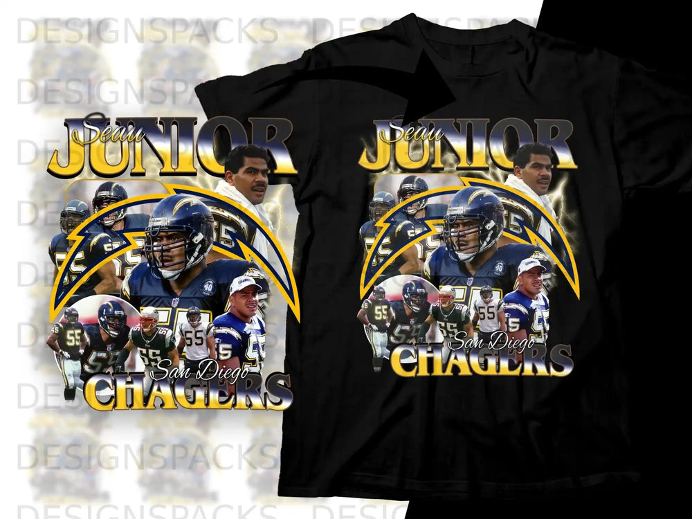 Chargers Junior t-shirt with player images and team logo.