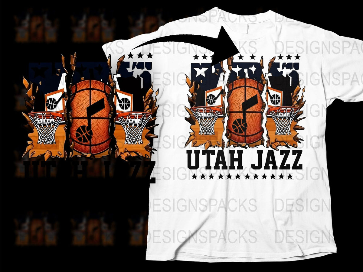 Utah Jazz Basketball T-Shirt, Slam Dunk Graphic Tee, Sports Fan Apparel, Casual Wear