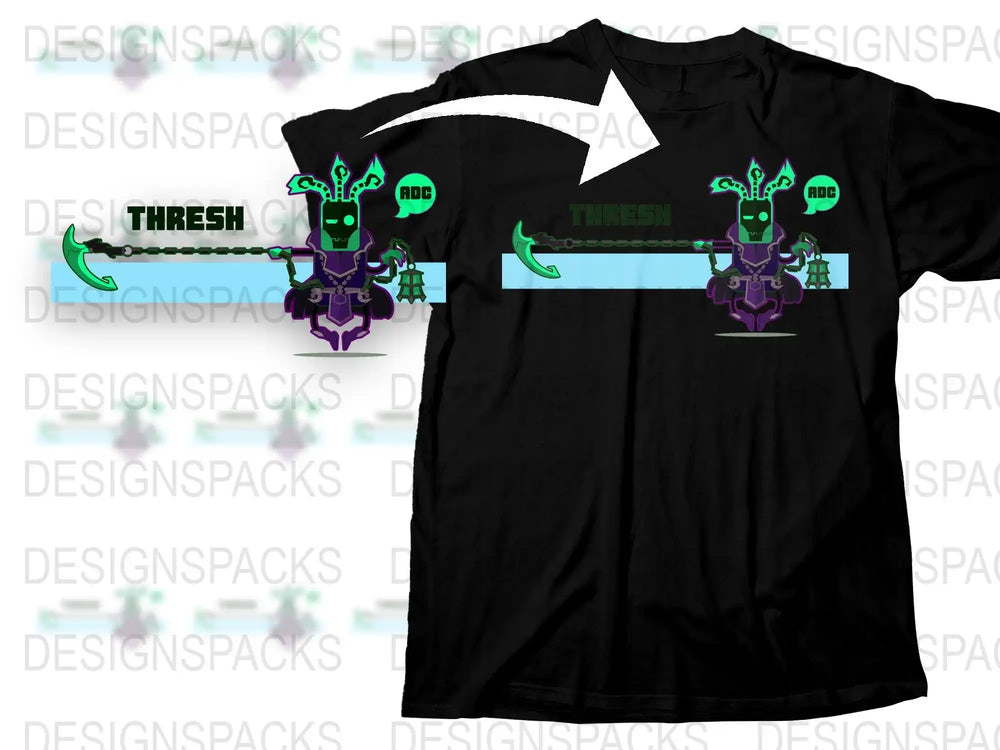 Neon Green Thresh Design T-Shirt, League Inspired Gaming Apparel, Men's Casual Wear