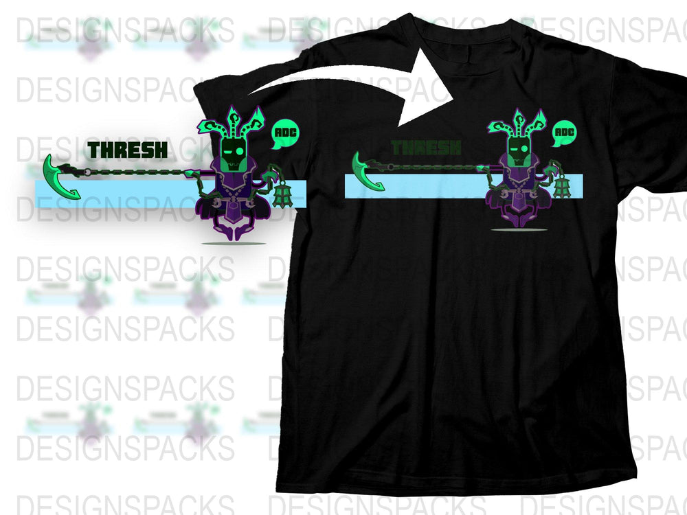 Neon Green Thresh Design T-Shirt, League Inspired Gaming Apparel, Men's Casual Wear
