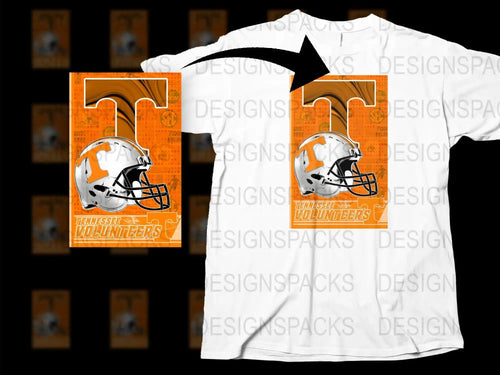Tennessee Volunteers Football T-Shirt, White Orange Sports Fan Gear, Collegiate Team Apparel, Unique Graphic Tee Design