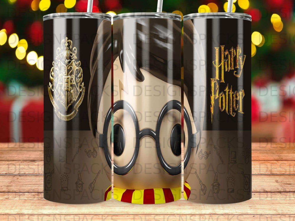 Harry Potter character with Hogwarts crest and a wand.