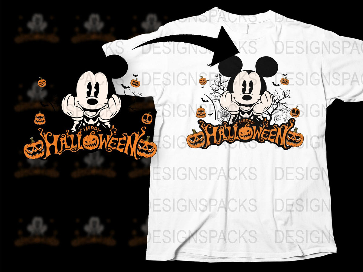 Halloween Mickey Mouse T-Shirt, Disney Inspired Fall Autumn Shirt, Pumpkin Graphic Tee for Adults and Kids