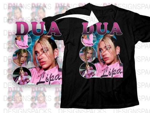Dua Lipa Fan T-Shirt, Pop Music Celebrity Graphic Tee, Stylish Women's Black Shirt, Gift for Music Lovers