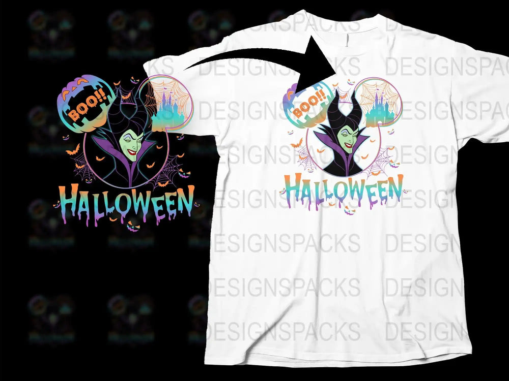 Spooky Halloween T-Shirt with Witch and Pumpkin Design, Unisex Tee, Graphic Holiday Apparel for All Ages