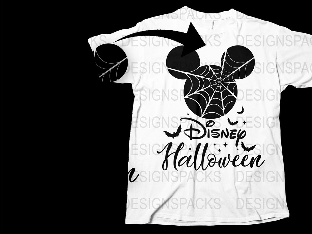 Disney Halloween T-Shirt, Mickey Mouse Pumpkin, Spider Web Graphic, Kids and Adults Sizes Available, Casual Fall Wear