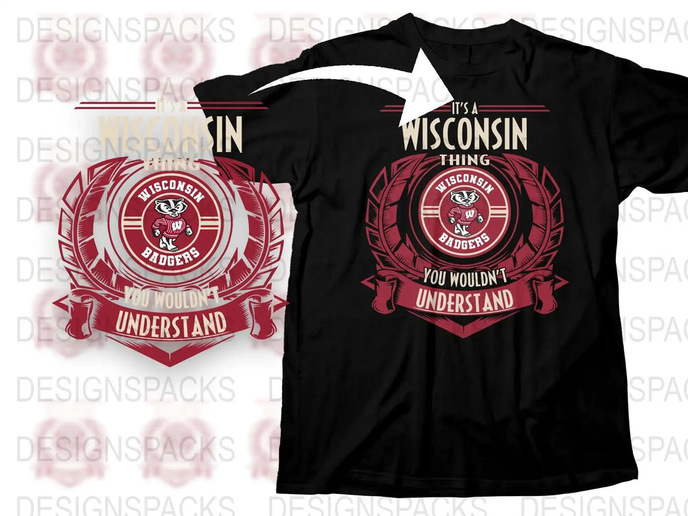Wisconsin Badgers T-Shirt, It's a Wisconsin Thing Graphic Tee, College Sports Fan Apparel, Black Unisex Shirt