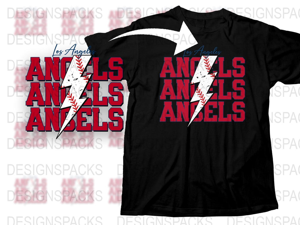 Los Angeles Angels Inspired T-Shirt, Black Graphic Tee, Baseball Fan Apparel, Casual Sports Clothing
