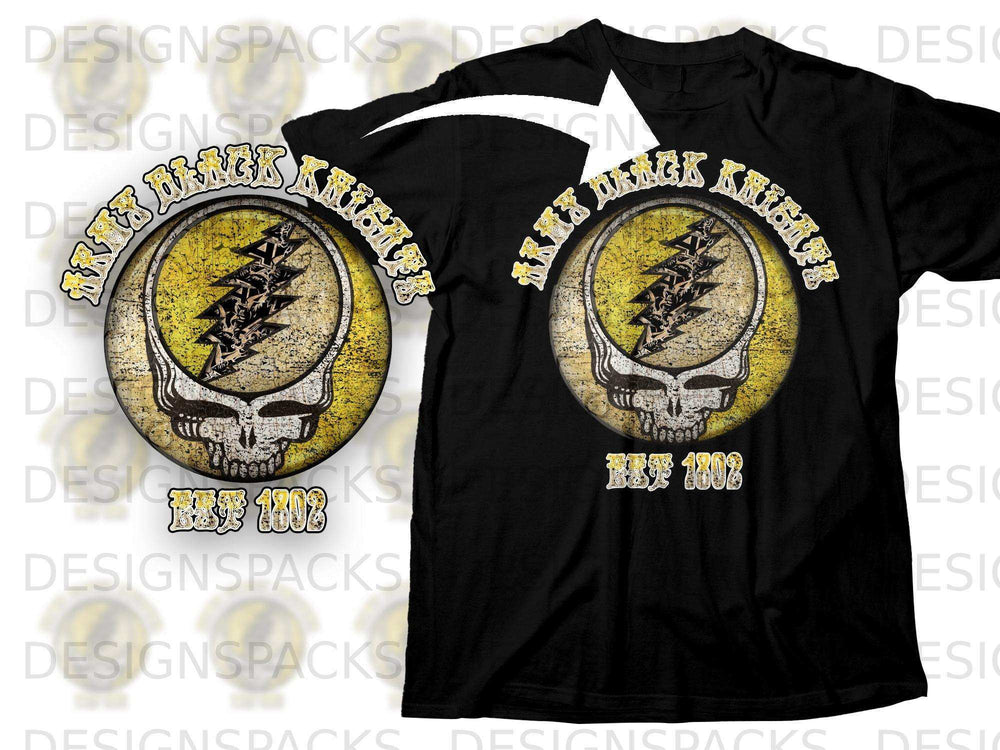 Army Black Knights Est 1802 Skull Graphic T-Shirt