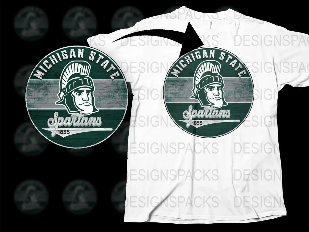 Michigan State Spartans T-Shirt, Vintage Logo, College Sports Apparel, 1855 Graphic Tee