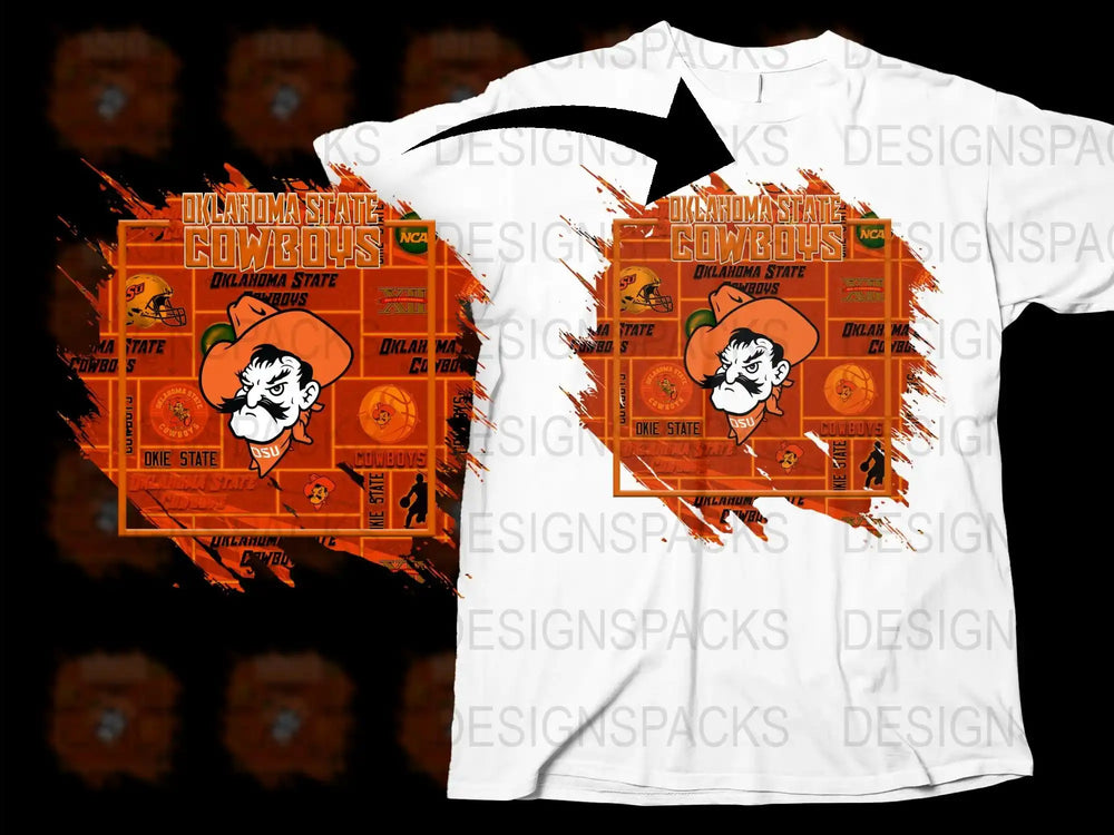 Oklahoma State Cowboys T-Shirt, College Football Fan Gear, Retro Graphic Tee, Unisex White Shirt
