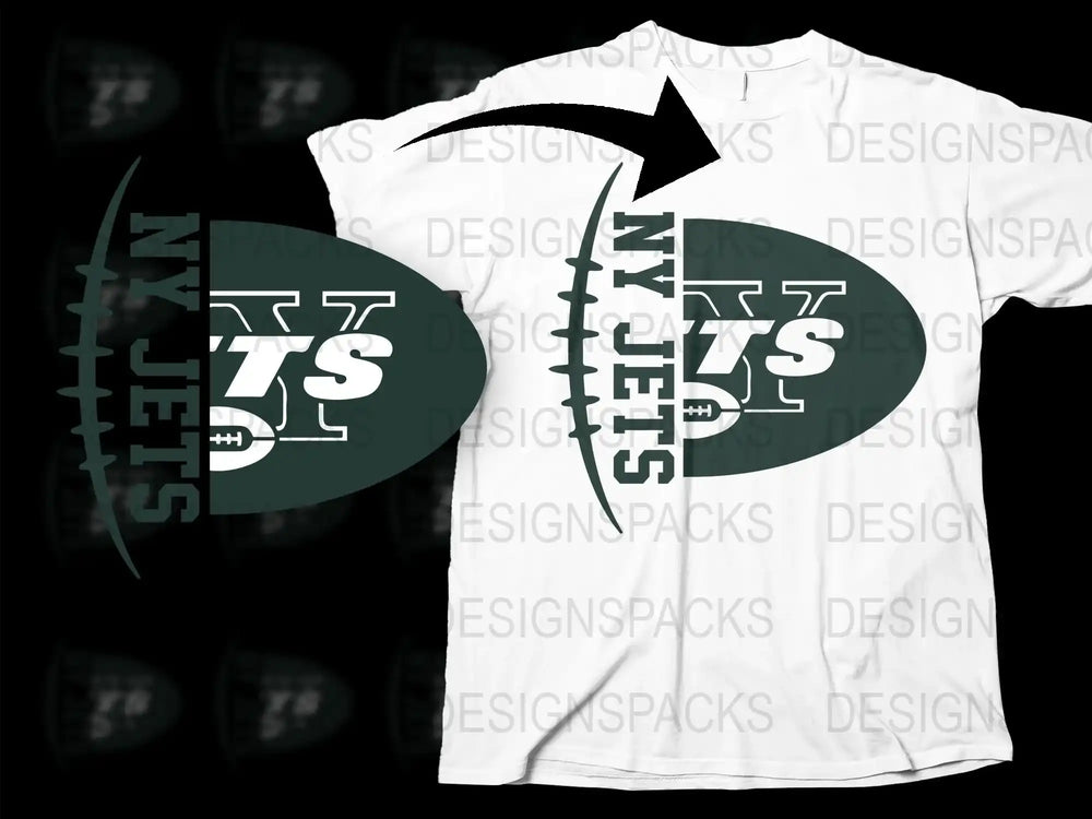 New York Jets Inspired T-Shirt, Football Team Logo Graphic Tee, Sports Fan Apparel, Unisex White Shirt