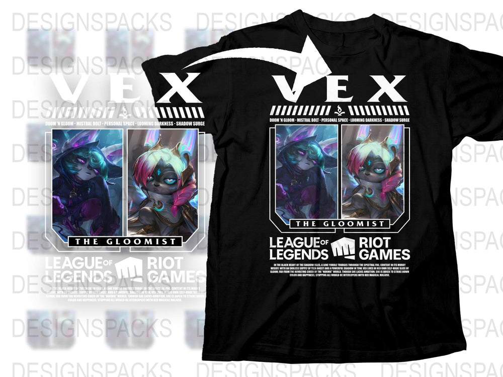 League of Legends Vex T-Shirt, The Gloomist Character Tee, Gaming Fan Apparel, Riot Games Merchandise