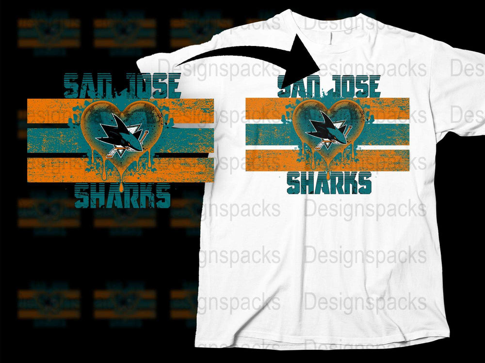 San Jose Sharks T-Shirt, Vintage Distressed Logo, NHL Hockey Team Tee, Sports Fan Apparel Gift