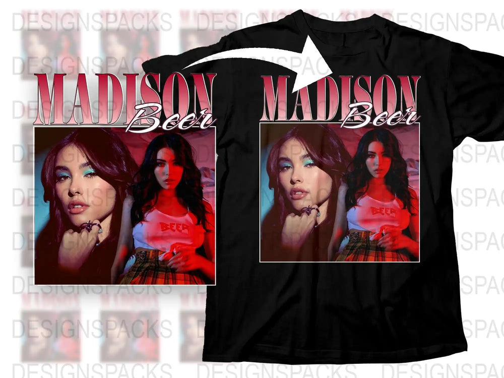 Madison Beer Graphic Tee, Women's Stylish Pop Artist T-Shirt, Music Fan Merchandise, Trendy Concert Top.