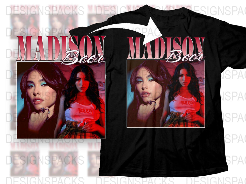Madison Beer Graphic Tee, Women's Stylish Pop Artist T-Shirt, Music Fan Merchandise, Trendy Concert Top.