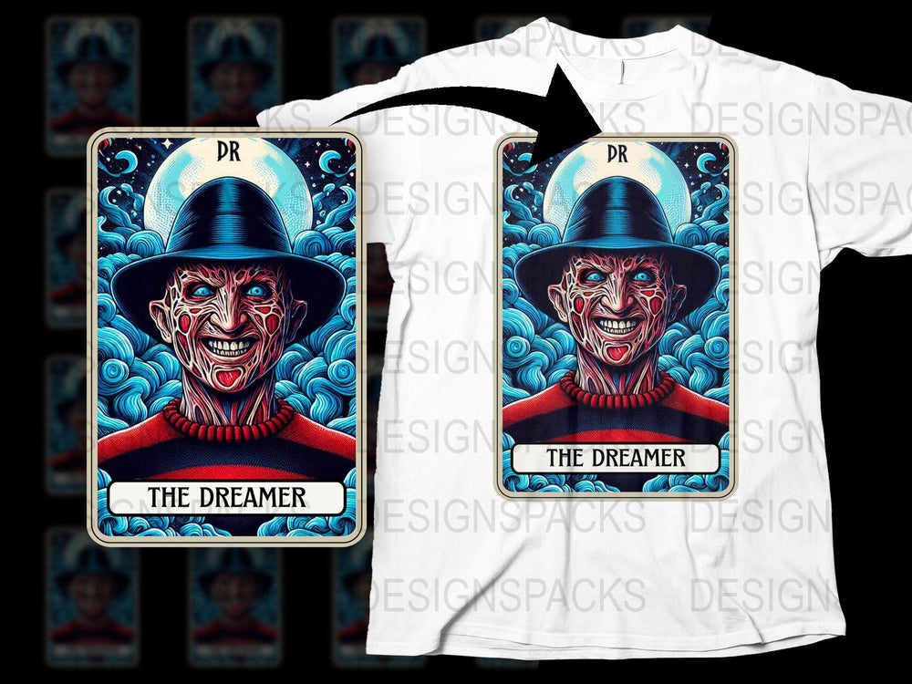 The Dreamer Tarot Card T-Shirt, Gothic Clown Graphic Tee, Spooky Horror Style Shirt, Unisex Fashion Clothing
