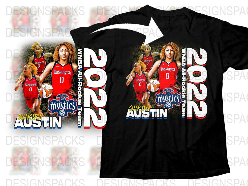 Washington Mystics 2022 T-Shirt, Alysha Clark, Elena Delle Donne, NBA For Her, Fan Apparel