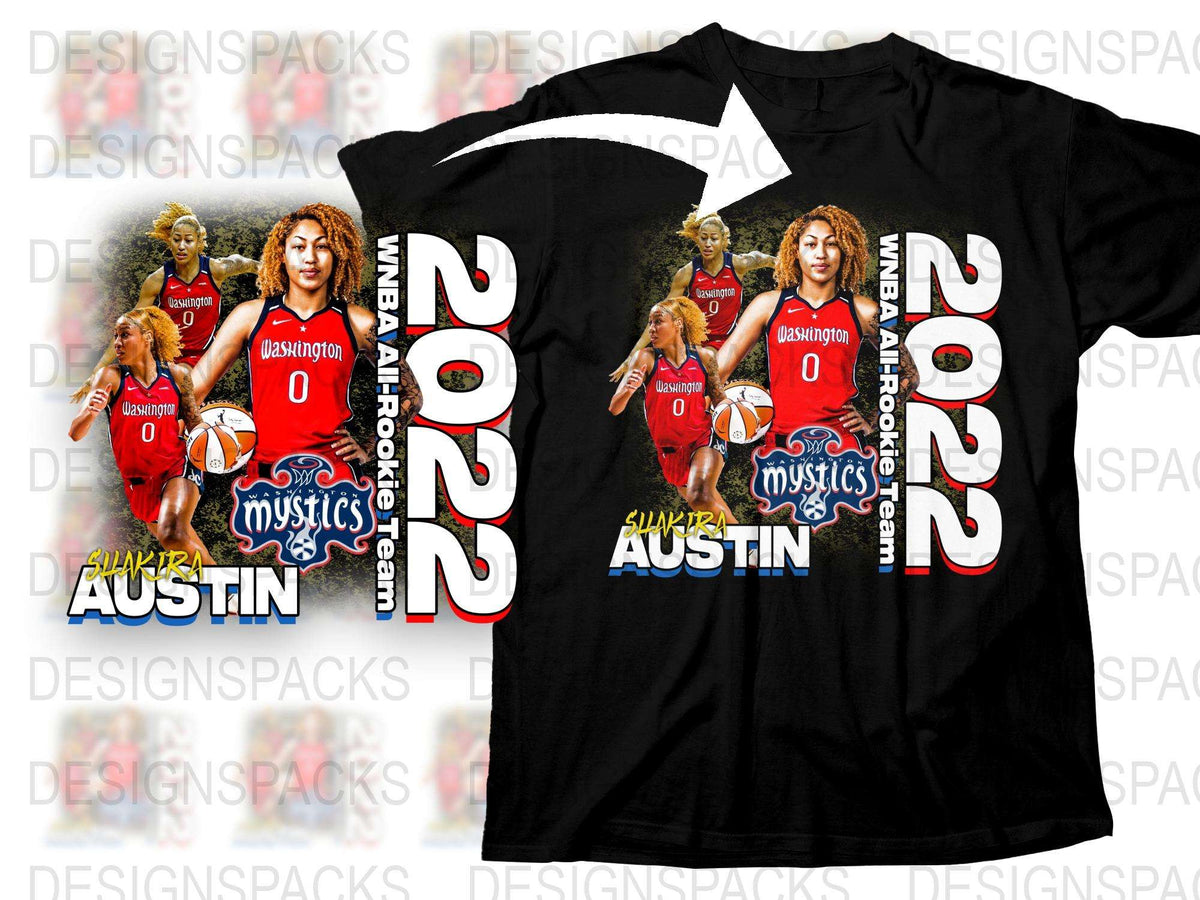 Washington Mystics 2022 T-Shirt, Alysha Clark, Elena Delle Donne, NBA For Her, Fan Apparel