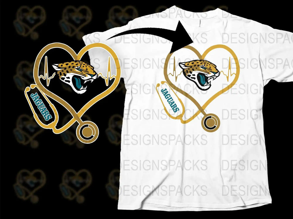 Jacksonville Football Heartbeat T-Shirt, Jaguars Fan Gift, Sports Team Love Graphic Tee