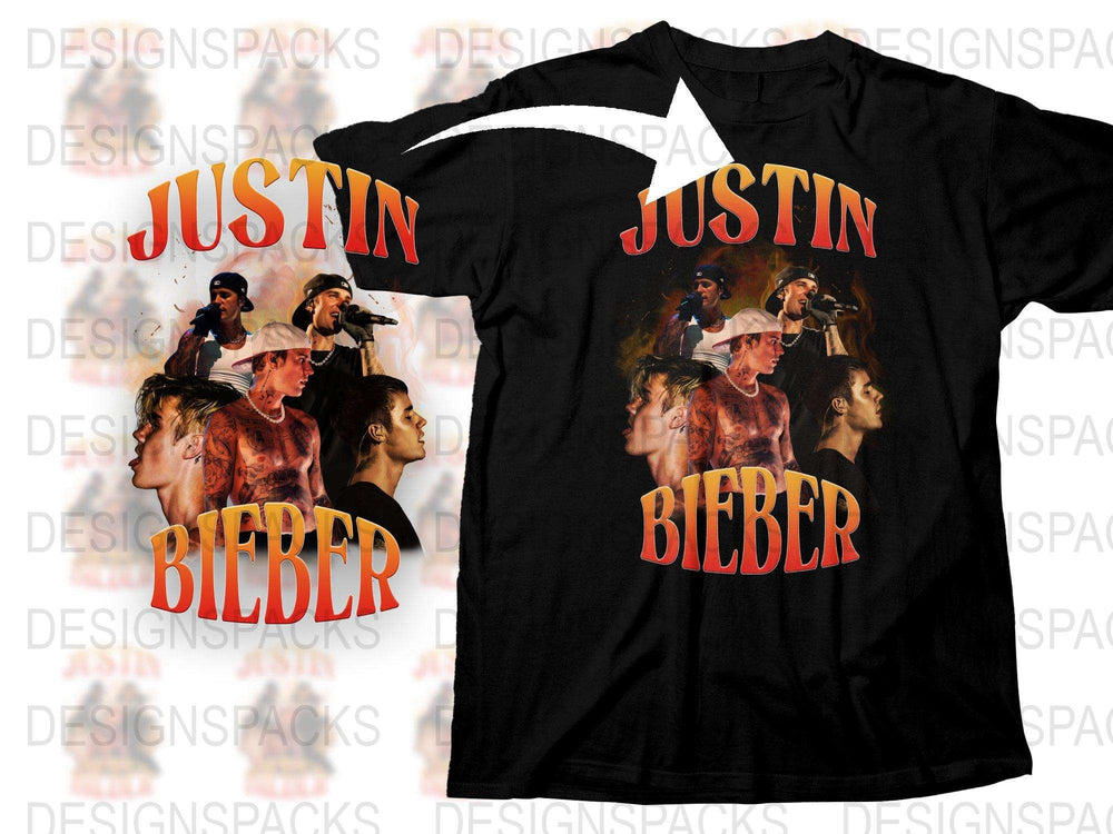 Justin Bieber T-Shirt, Pop Music Star Graphic Tee, Unisex Black Shirt, Fan Gift Merchandise