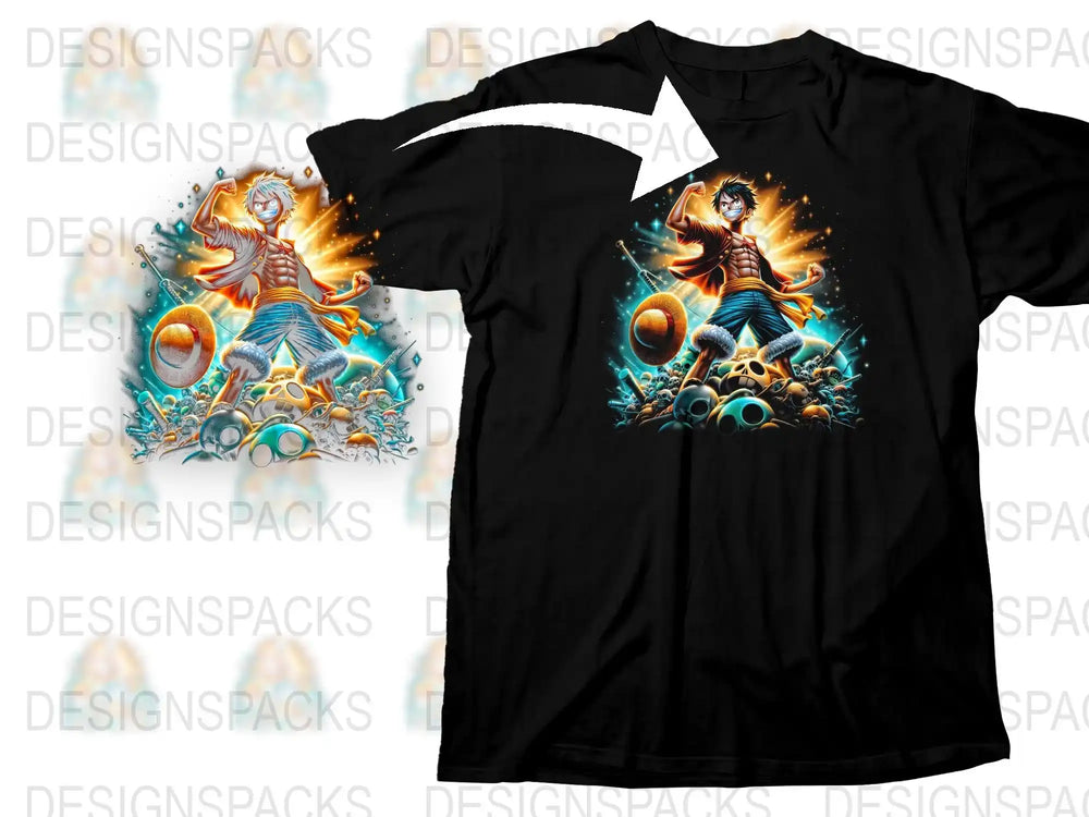 Men's Graphic T-Shirt Black Cotton Tee with Fiery Soccer Player Design, Vibrant Streetwear Style Shirt