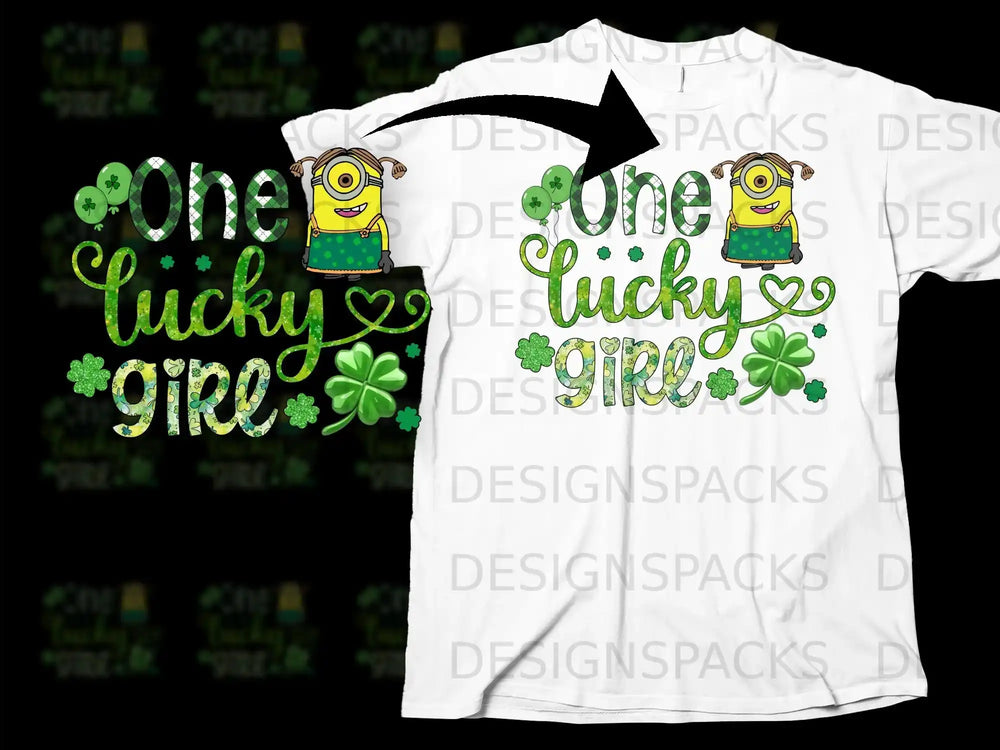 Minion One Lucky Girl Shamrock Clover St Patricks Day product type