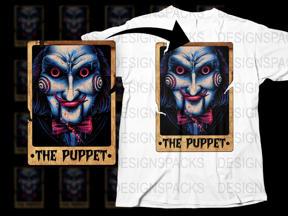 Creepy Puppet T-Shirt, Horror Movie Inspired Tee, Scary Clown Graphic Shirt, Unique Halloween Costume Idea, Unisex Cotton Top