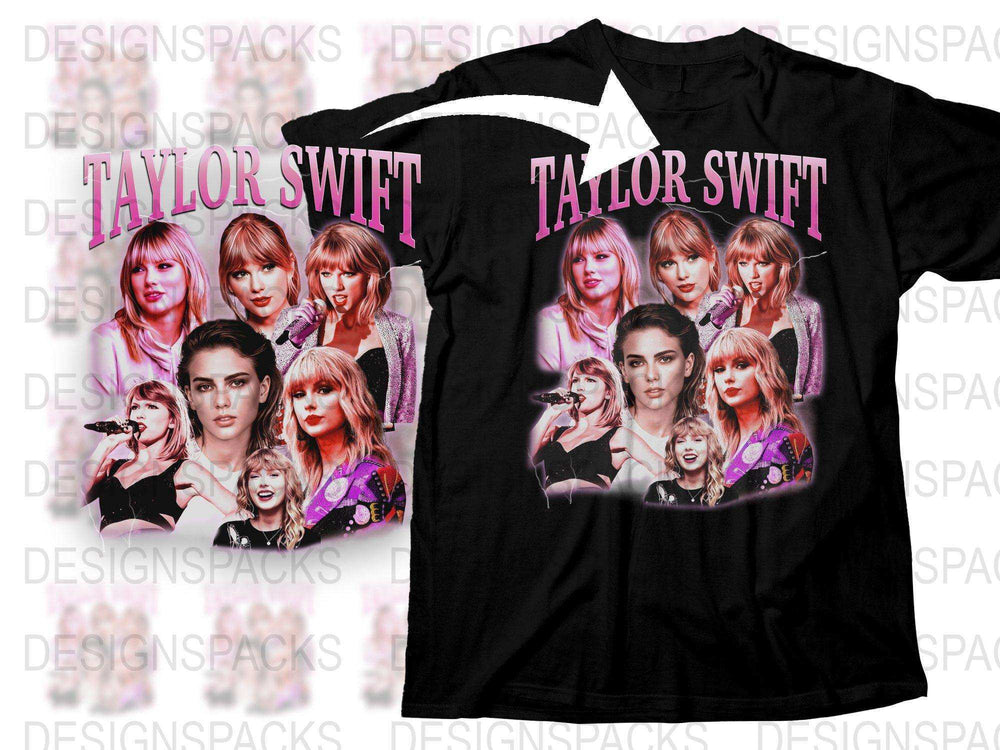 Taylor Swift Inspired Collage T-Shirt, Fan Gift, Pop Music Artist Graphic Tee, Colorful Concert Apparel