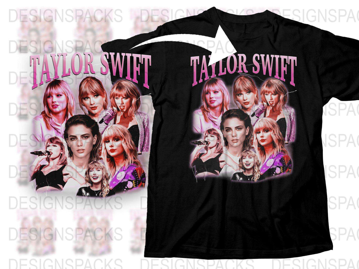 Taylor Swift Inspired Collage T-Shirt, Fan Gift, Pop Music Artist Graphic Tee, Colorful Concert Apparel