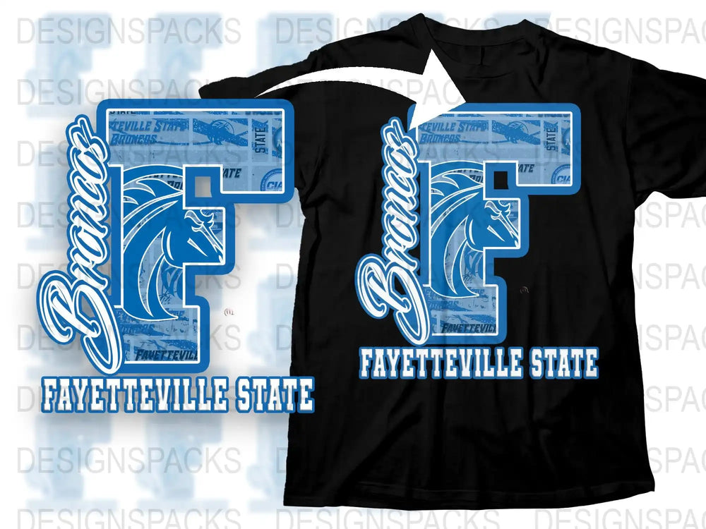 Fayetteville State University T-Shirt, Blue Logo Graphic, Collegiate Apparel, Sports Fan Gear, Casual Wear Cotton Tee